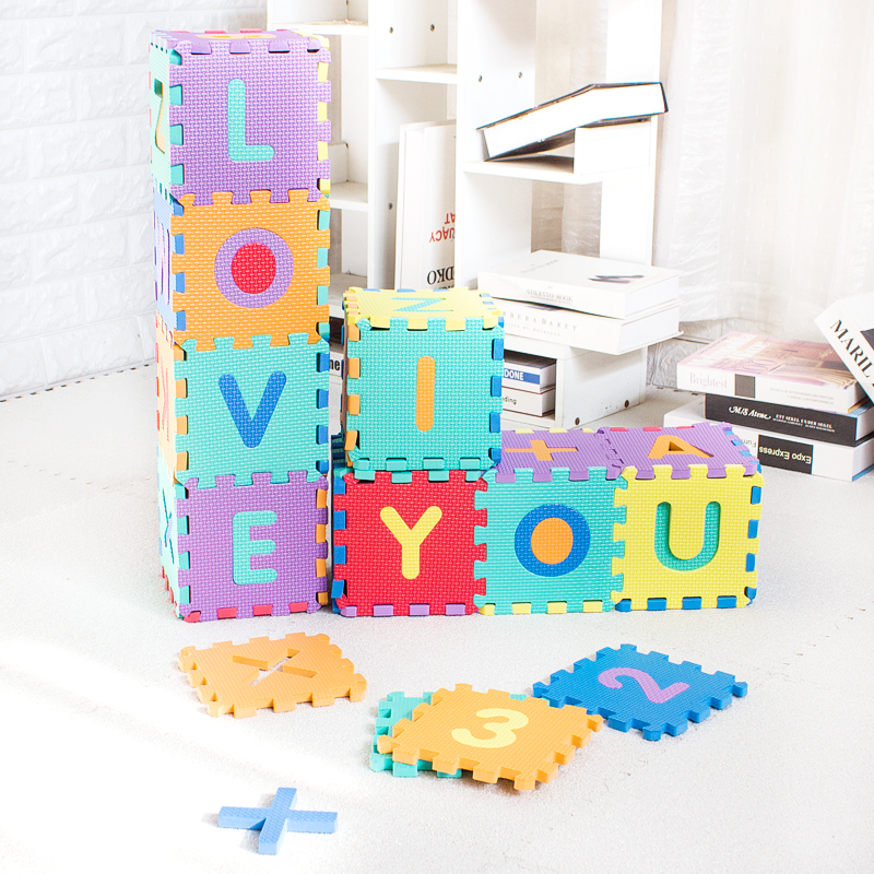 出口数字母泡沫拼图地垫爬爬垫拼接爬行垫益智积木儿童玩具40片装
