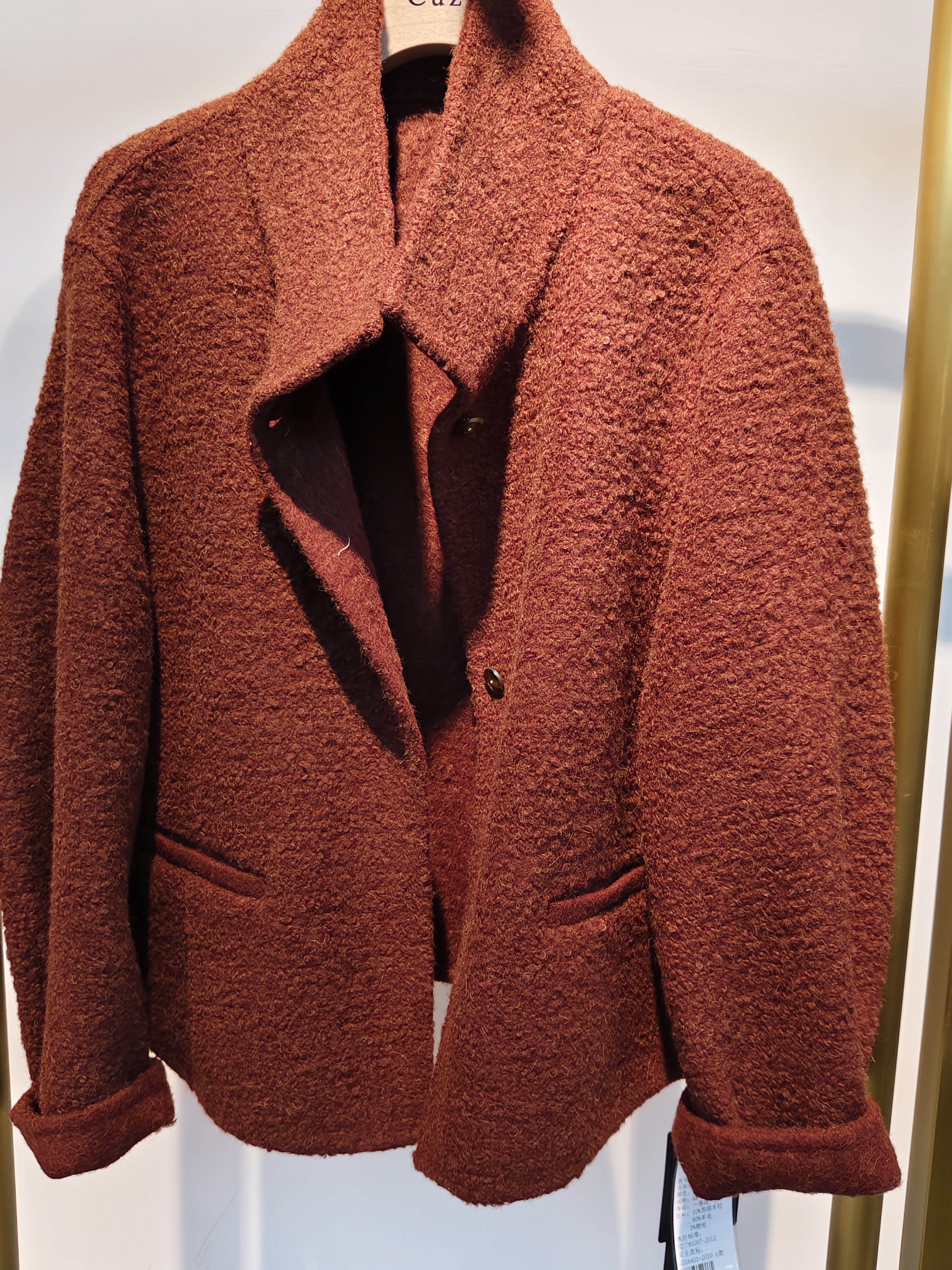 哈真正品HA08原创设计洋气立领百搭短款双面羊绒大衣2025新款冬女