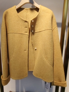 哈真正品 Y78821原创设计洋气无领百搭短款双面羊绒大衣2025新冬