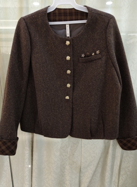 专柜正品85978原创设计洋气百闲显瘦短款小香风外套2025秋冬新女