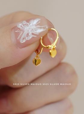 【甜心小耳扣】s925纯银女简约养耳洞耳环耳骨钉环养耳迷你灵动