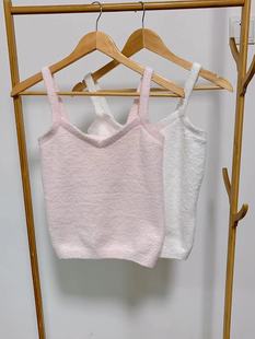 软绵绵可爱百搭保暖背心纯色小吊带修身 内搭女士保暖睡衣