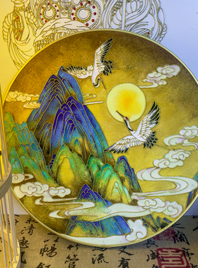 景泰蓝掐丝珐琅画diy金丝初学非遗手工材料包全套摆台送支架学校