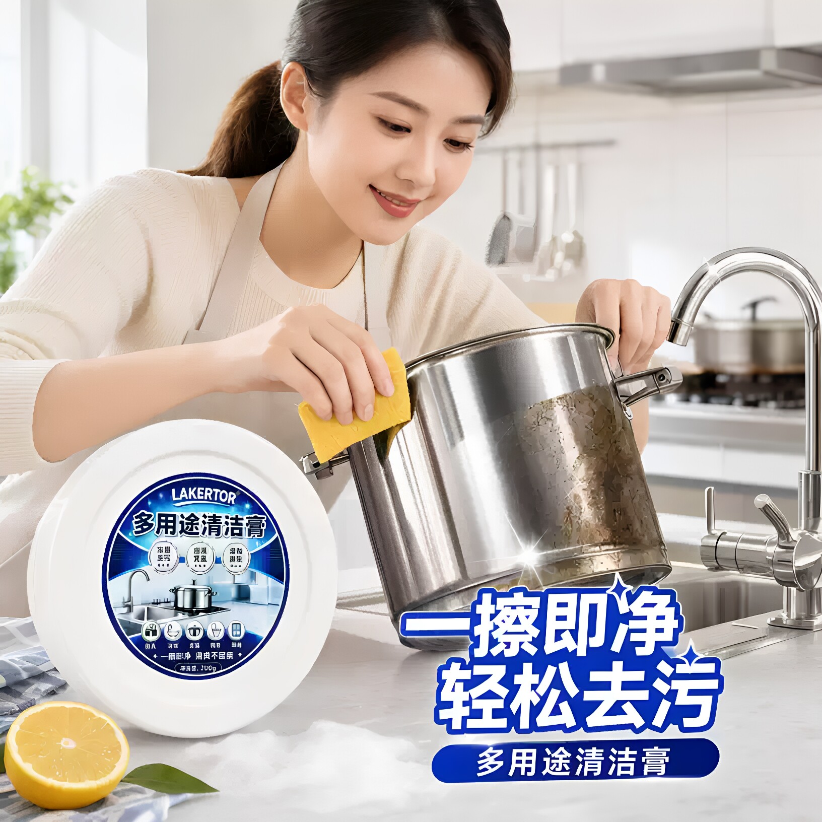莱克多玻璃水垢去污擦膏