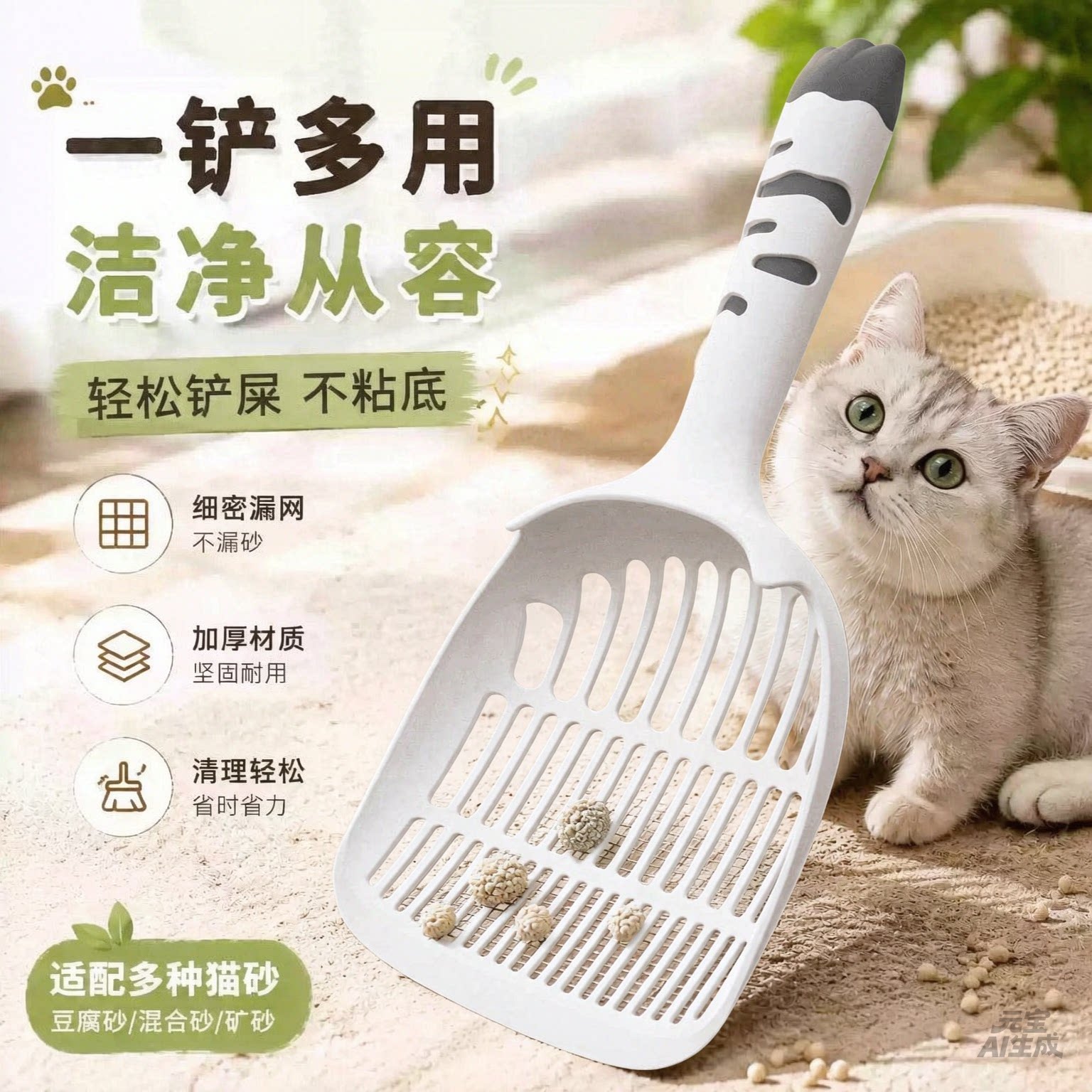三合一网面猫砂铲猫狗通用