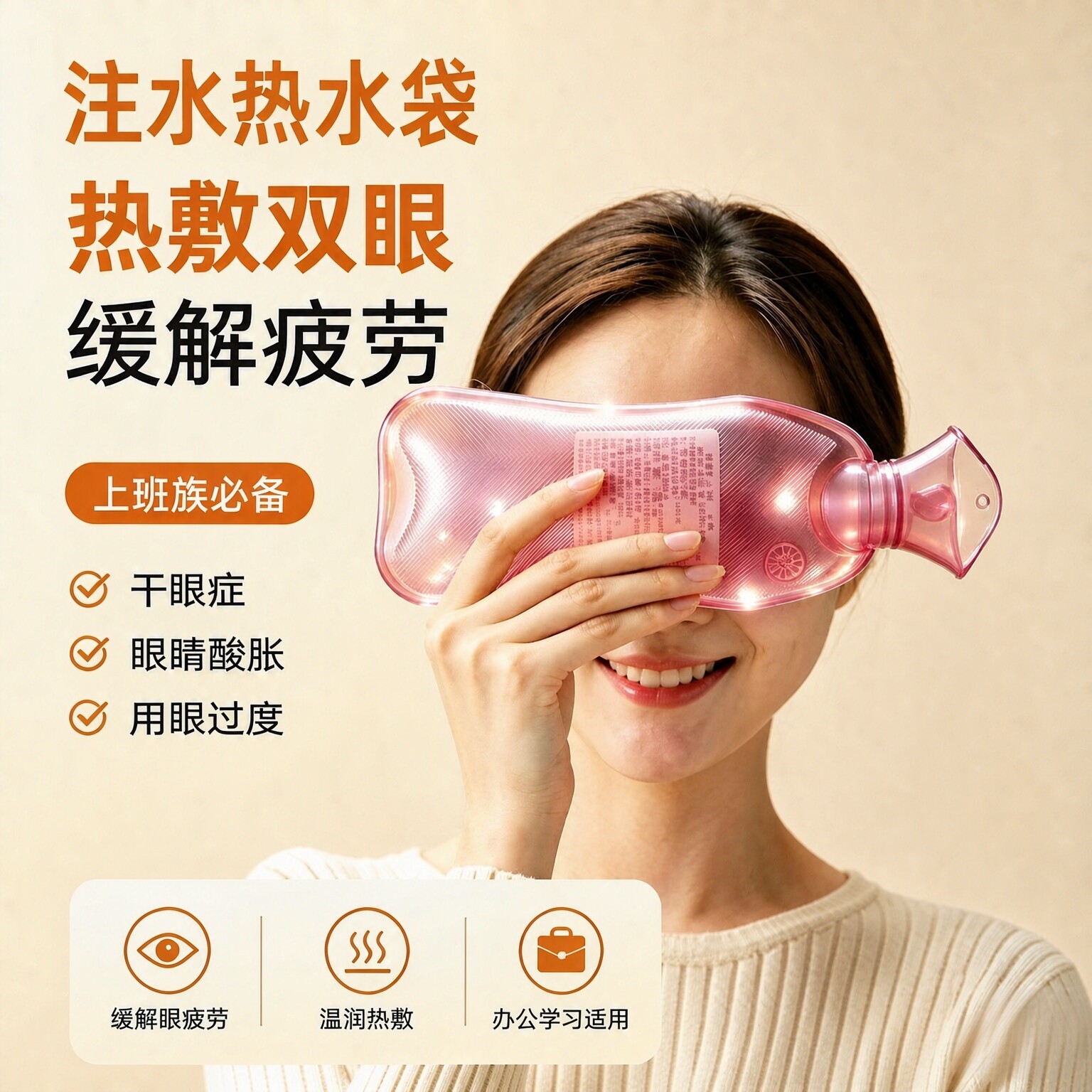 PVC注水长条冷热两用热水袋
