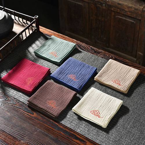 景器禅意祥云小方巾吸水养壶茶巾