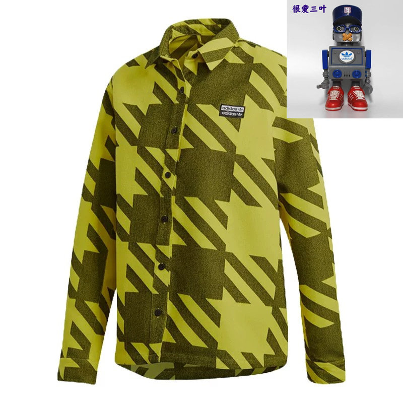 Adidas阿迪达斯三叶草女子格纹印花翻领运动宽松长袖上衣 GD3963,运动服/休闲服装,运动茄克/外套,淘宝优惠券,粉丝福利购,淘宝优惠卷