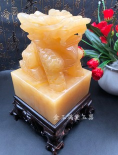 玉麒麟玉石麒麟玉玺印章摆件收藏家居办公桌礼品印章免费刻字篆刻