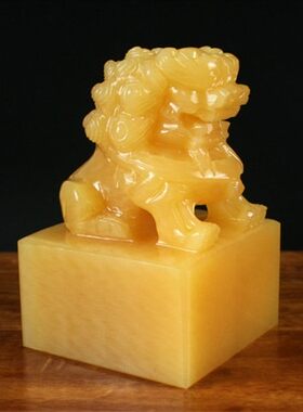 桌面工艺品玉石狮子印章