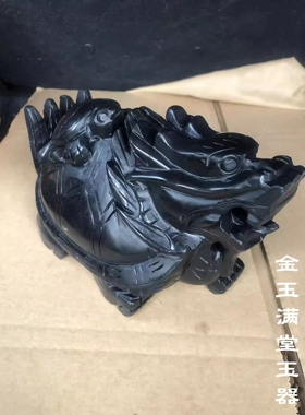 玉石龙龟子母龟摆件办公室工艺品