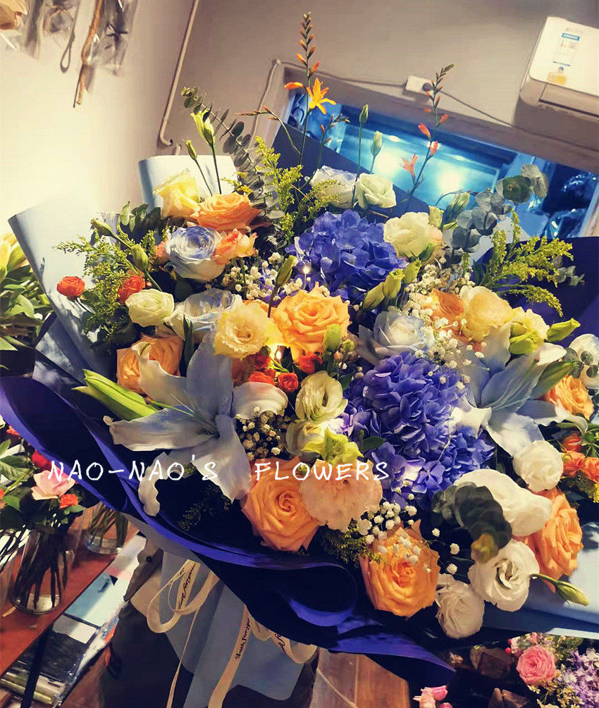 母亲节生日玫瑰康乃馨百合超大花篮丹东港凤城宽甸同城鲜花店速递