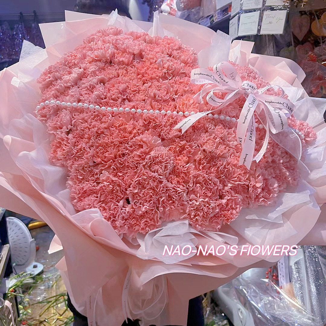 母亲节丹东鲜花速递99朵康乃馨花束东港凤城宽甸同城店送妈妈礼物