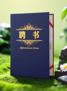 启恒A4珠光面蓝色红色聘书聘用书招聘请书任命书荣誉证书聘任书封面外壳定做定制定做LOGO内页内芯可排版打印