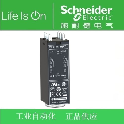 施耐德时间继电器REXL2TMBD/2TMP7 REXL4TMBD/4TMP7 DC24V AC230V