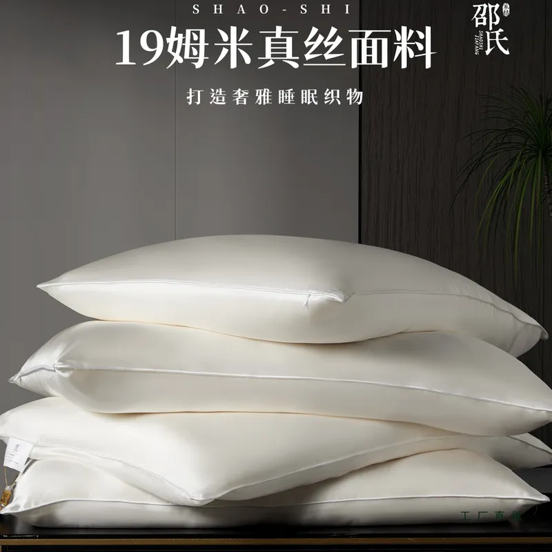 19姆米全真丝枕头100蚕丝枕芯低枕软枕深睡枕抑菌防螨枕