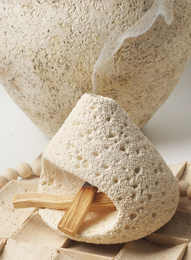 水泥材质艺术品黑色艺术侘寂风香插香座原创北欧复古香薰香托香盘