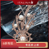 盛放优雅胸针镂空复古造型胸花饰品 凤尾竹 伊泰莲娜女胸针 时尚