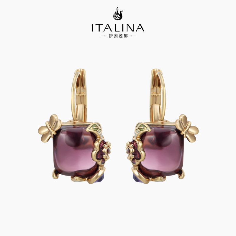 伊泰莲娜蝶梦花园系列耳环女小众高级感复古耳扣轻奢小众珐琅耳饰,饰品/流行首饰/时尚饰品新,耳环,淘宝优惠券,粉丝福利购,淘宝优惠卷