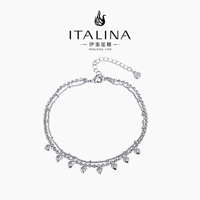 伊泰莲娜璀璨星光脚链女新潮足环夏天双层足链脚饰异域风情脚环