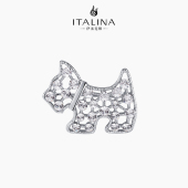 伊泰莲娜胸针女镂空小狗时尚 精致防走光别针胸花小动物配饰 开衫