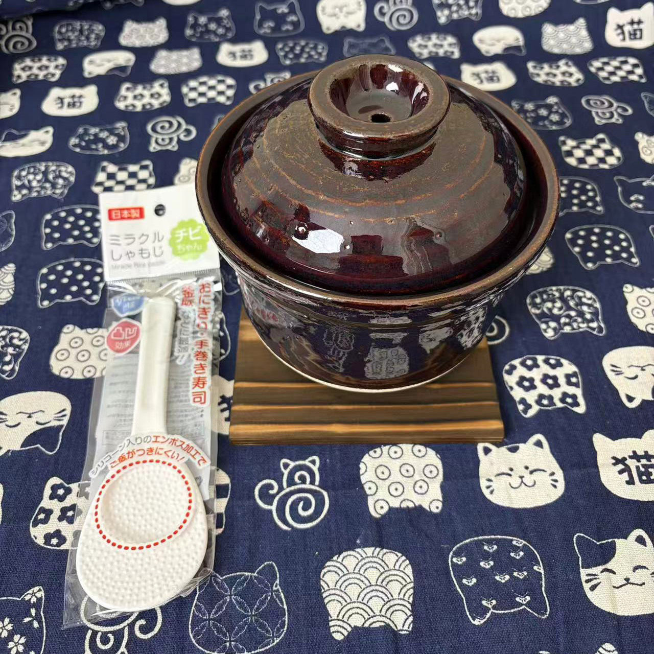 日本进口微波炉专用一人食万古烧砂锅蒸米饭锅陶瓷米饭罐保鲜存储