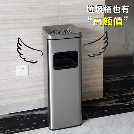 不锈钢高档酒店室外走廊宾馆商用电梯口烟灰缸垃圾桶烟灰柱灭烟桶