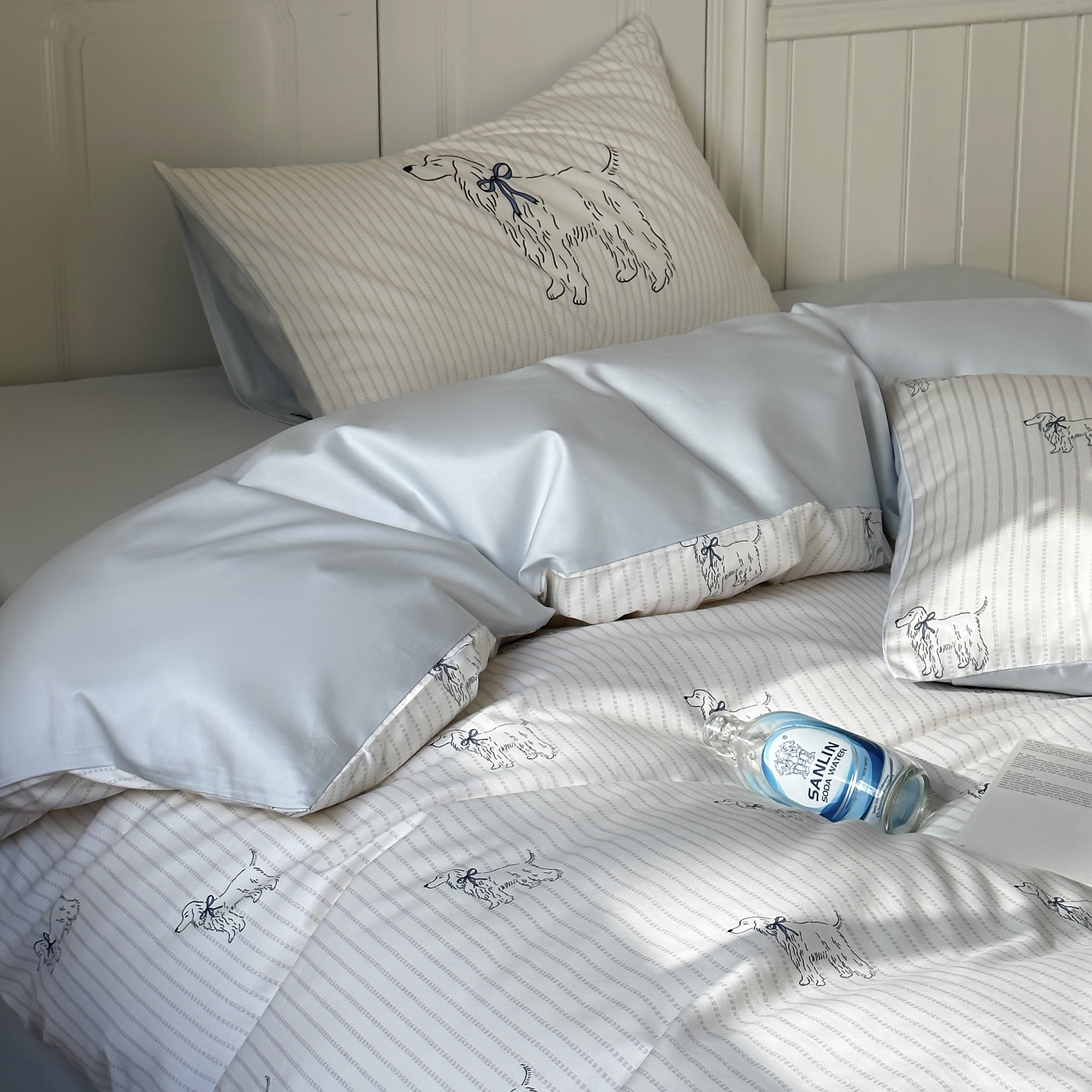 60支全棉四件套兔子狗