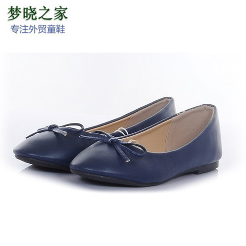 童鞋女童蓝色平底英伦