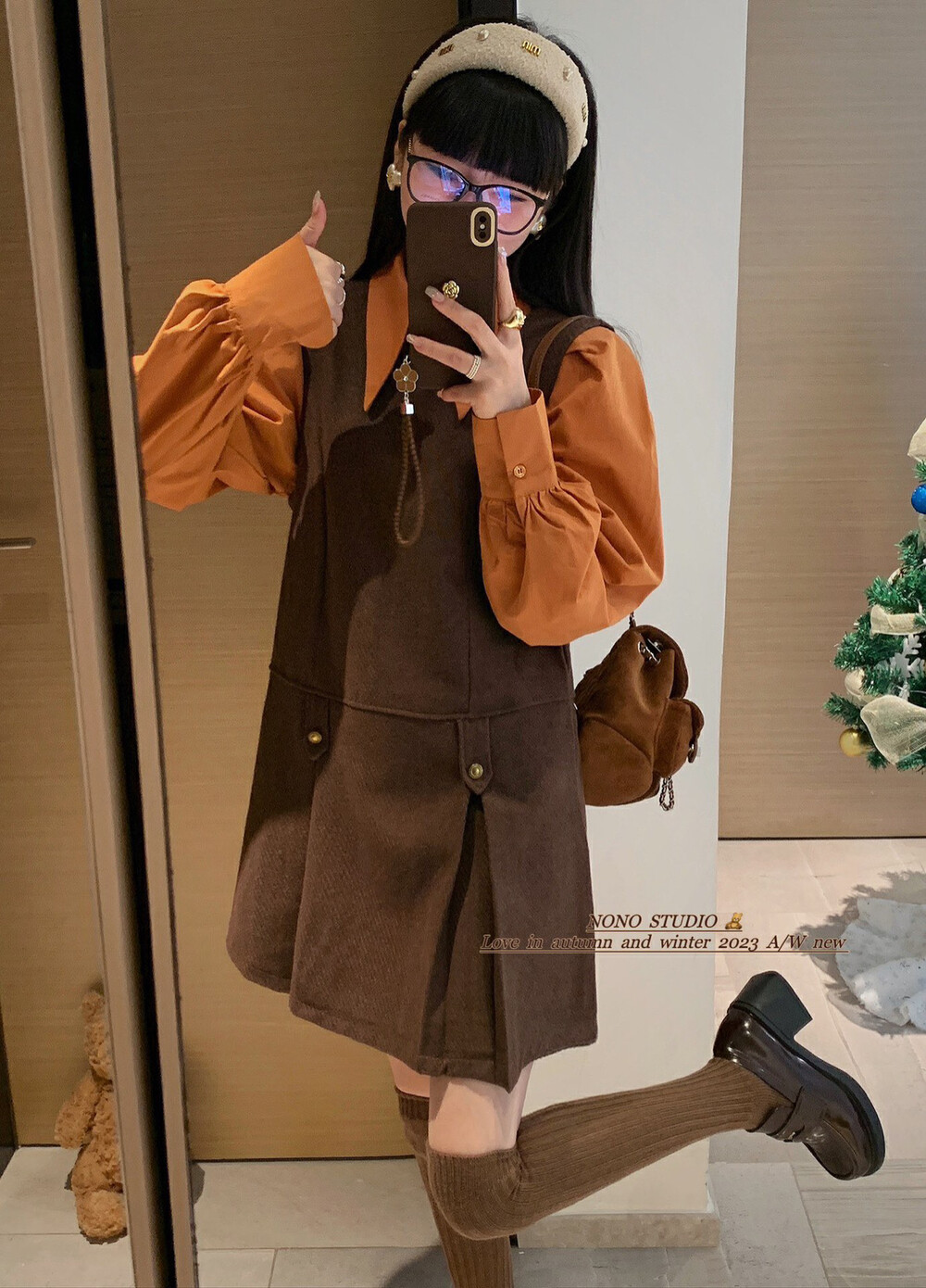 NONO小个子背心裙女秋冬新品韩系西装背带裙显瘦百搭短款连衣裙女