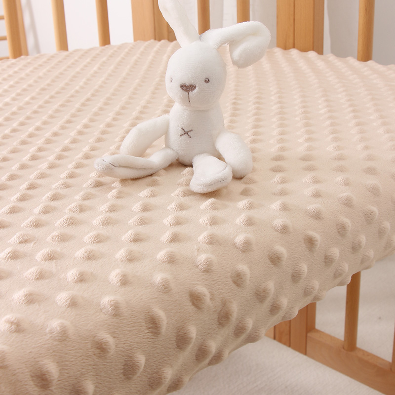 婴儿床笠豆豆绒秋冬儿童拼接床床垫套宝宝床床垫罩四季款可定制