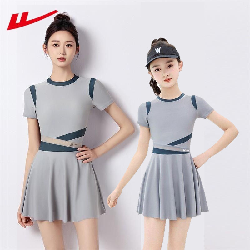 亲子母女泳衣连体游泳衣2026新款女士遮肚显瘦保守泡温泉女童泳装