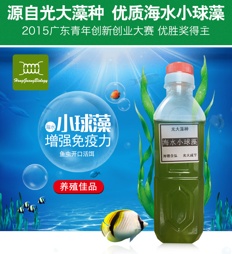 海水小球藻微单胞藻海水轮虫营养液  sps硬骨小珊瑚粮