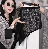 气质不规则设计半身裙洋气屁帘短裙 蕾丝韩版 新款 蕾丝纱裙2025夏季