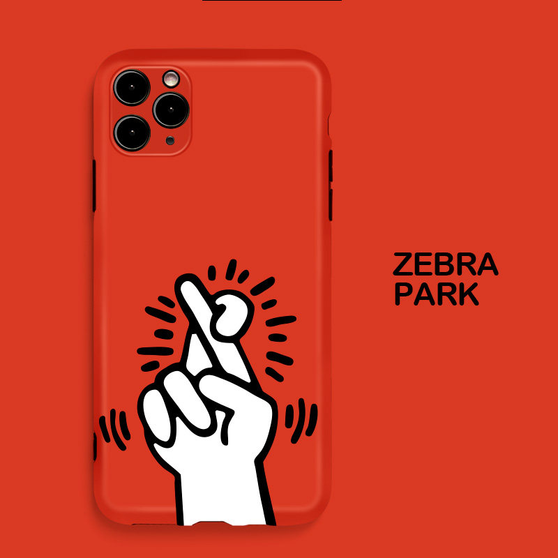 波普艺术适用iPhone手机壳7p手指8plus潮牌11原创6时尚pro红色16max