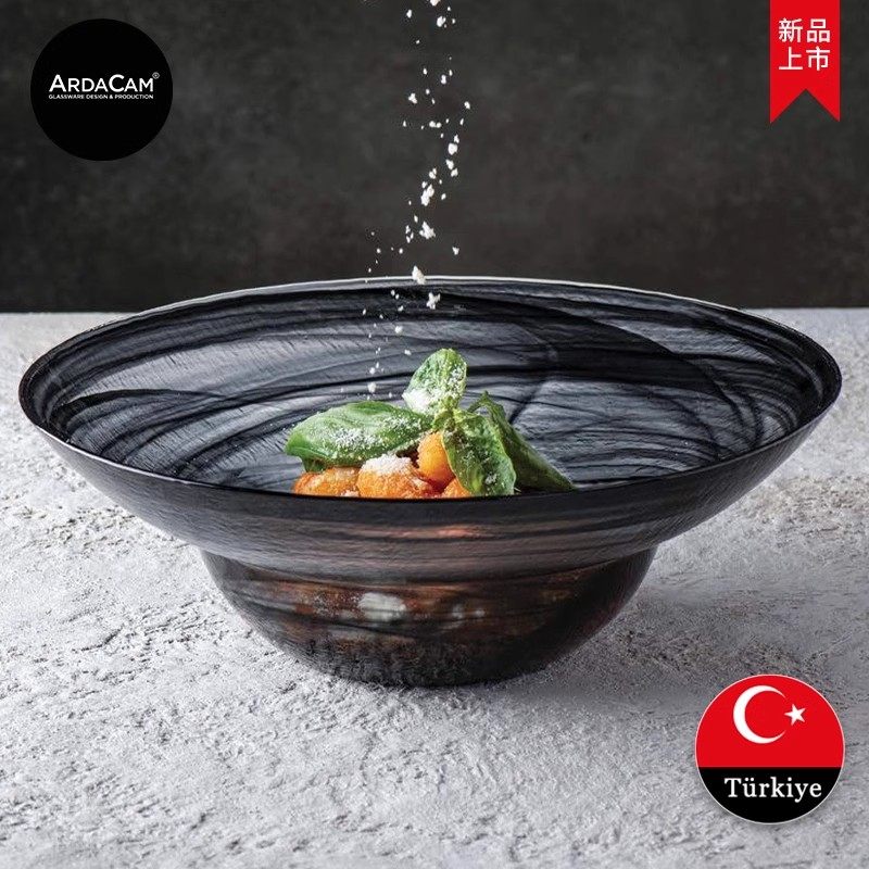 ARDACAM土耳其进口无铅玻璃果盘水墨手工零食盘草帽盘高档甜品盘,餐饮具,果盆/果盘/果篮,淘宝优惠券,粉丝福利购,淘宝优惠卷