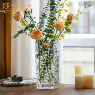 德国NACHTMANN进口水晶花瓶客厅家用富贵竹透明玻璃水养插花瓶