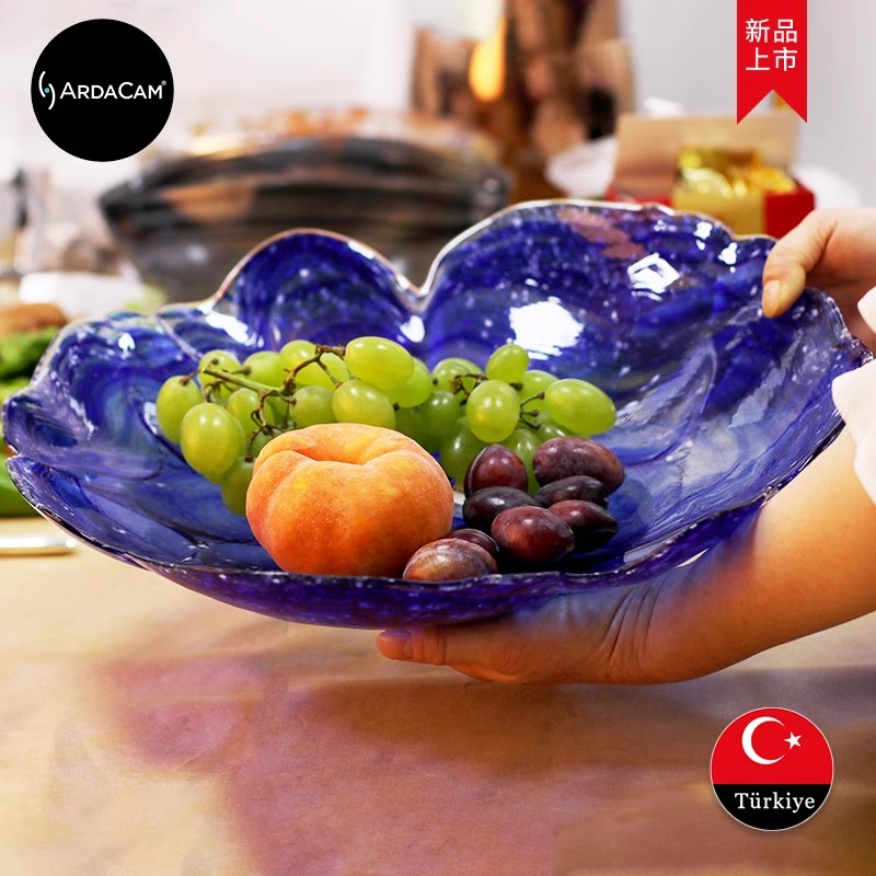 ARDACAM无铅玻璃欧式水果盘家用