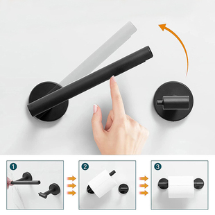 开口卷纸杆纸巾架可调节活动式304不锈钢厕纸架奶油白厨房抽纸卷