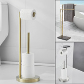 别墅落地置物架酒店立式 浴巾架移动304不锈钢厕纸架大理石挂衣帽