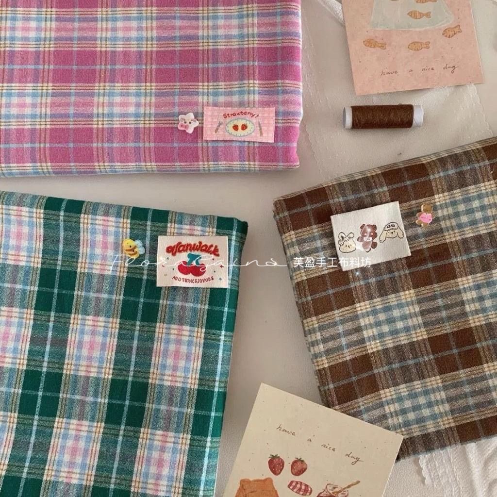 纯棉韩国色织棉彩色格子布料手工DIY桌布背景布大肠发圈童装娃衣,纺织面料/辅料/配套,面料/布类,淘宝优惠券,粉丝福利购,淘宝优惠卷