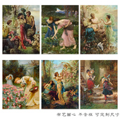 世界名画欧洲宫廷古典人物油画蒙娜丽莎拿破仑私奔荡秋千高清挂画