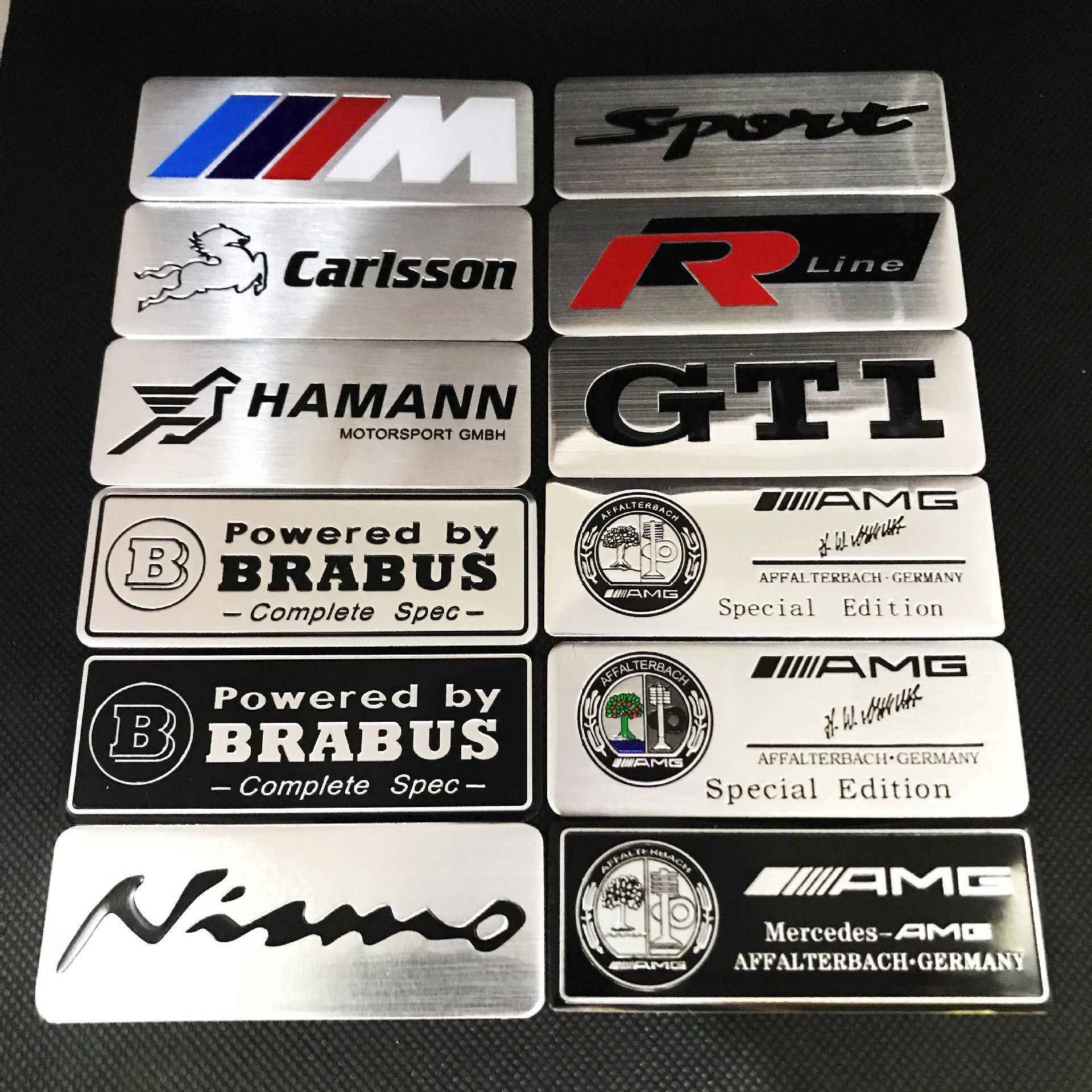 适用奔驰日产大众改装车贴GTI Rline nismo AMG HAMANN金属贴铝标