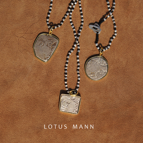 荣光.古币.Ancient Story.追溯波斯.编绳银项链 Lotus Mann