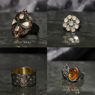 Diamonds Art Deco.钻石镶宝石戒指 鸡尾酒