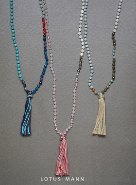 绿松石天河石玛瑙毛衣链路塔斯曼