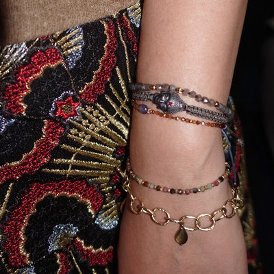 Pace手链集.11月托帕石红宝石佛像坦桑多色转运珠变奏复古设计师