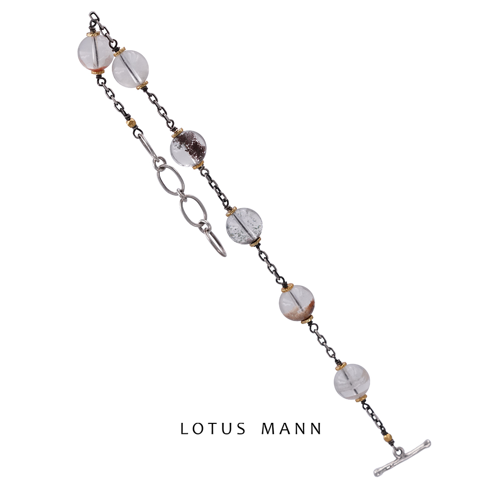 远离浮华.绿幽灵水晶链式手链lotus mann天然男女情侣925银镀金