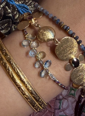 伊甸.四叶草.碧玺工匠系列进口高品海蓝宝手链