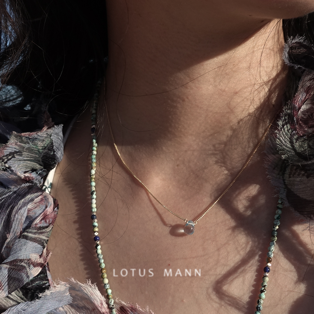 人鱼的眼泪14k注金托帕石耳环